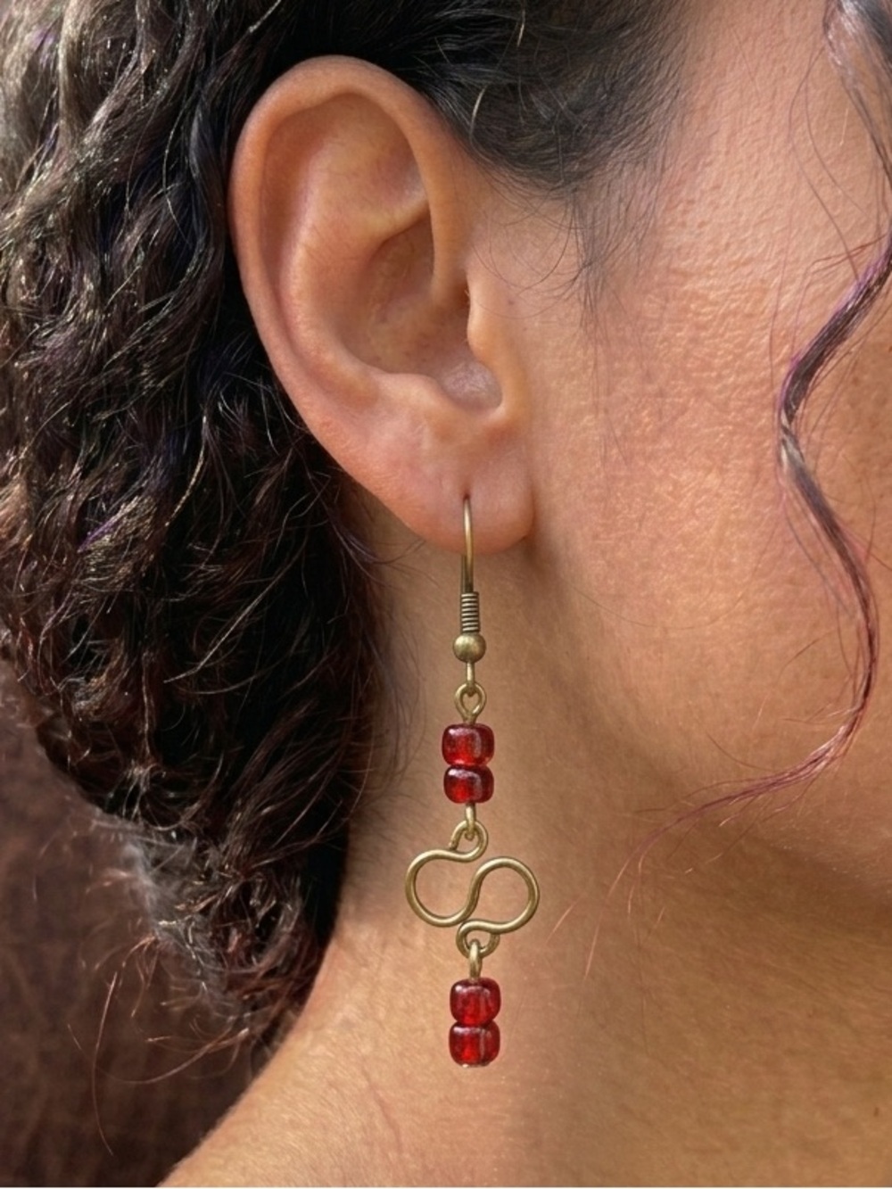 Red Infinity Earrings Handmade